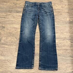 BKE Men’s Dark Blue Straight Jeans